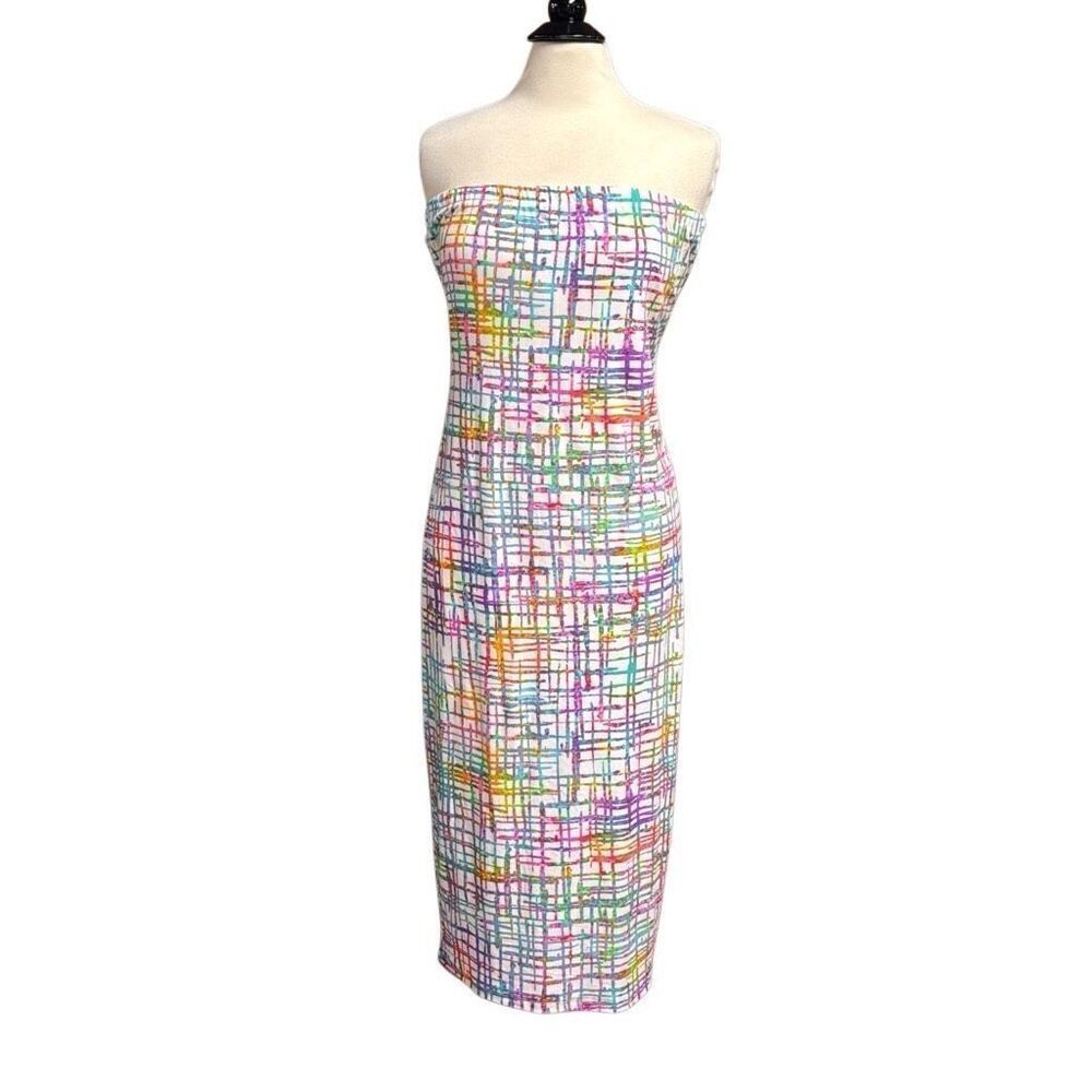Rouge Collection Women’s Multi Strapless Tube Dress Size 1X NEW